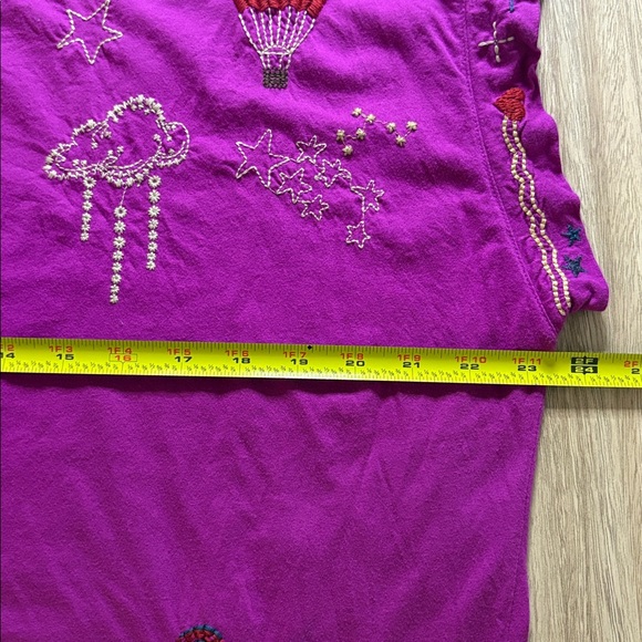 Johnny Was Kai Relaxed Short Sleeve Boxy Tee Shirt Magenta Size XL Women’s - Picture 11 of 13